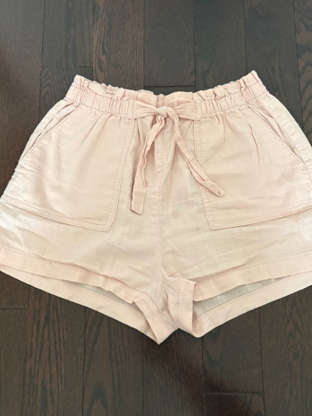 Pink linen shorts